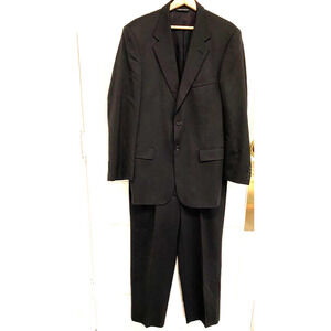 Evan-Piccone - Men's black 100% Wool Suit 40L/34W